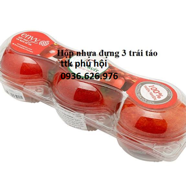 HỘP NHỰA ĐỰNG 3 TRÁI TÁO